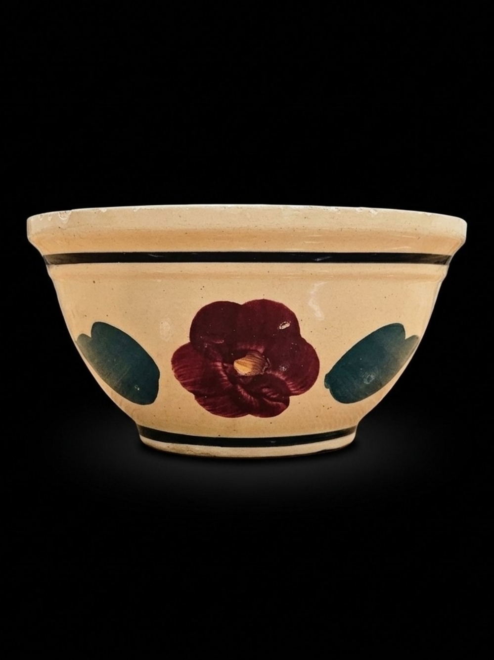 Vintage Watt Pottery No 10 Rio Rose Advertising Bowl SD